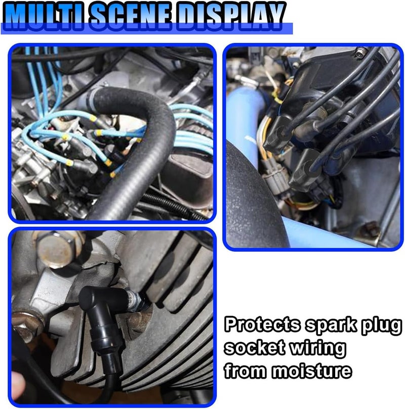 BDZMC 8 PCS Car Spark Plug Boot Terminal Kit, 90 Degree HEI Distributor and Coil Boots Spark Plug Ignition Wires, Heat-resistant Silicone Replacement Accessories Fits 6mm 7mm 8mm 9mm 10mm - Image 5